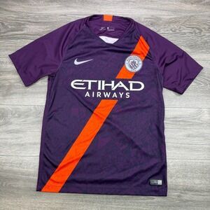 Manchester City Soccer Jersey Mens Small Purple Football Shirt Nike 919001-538